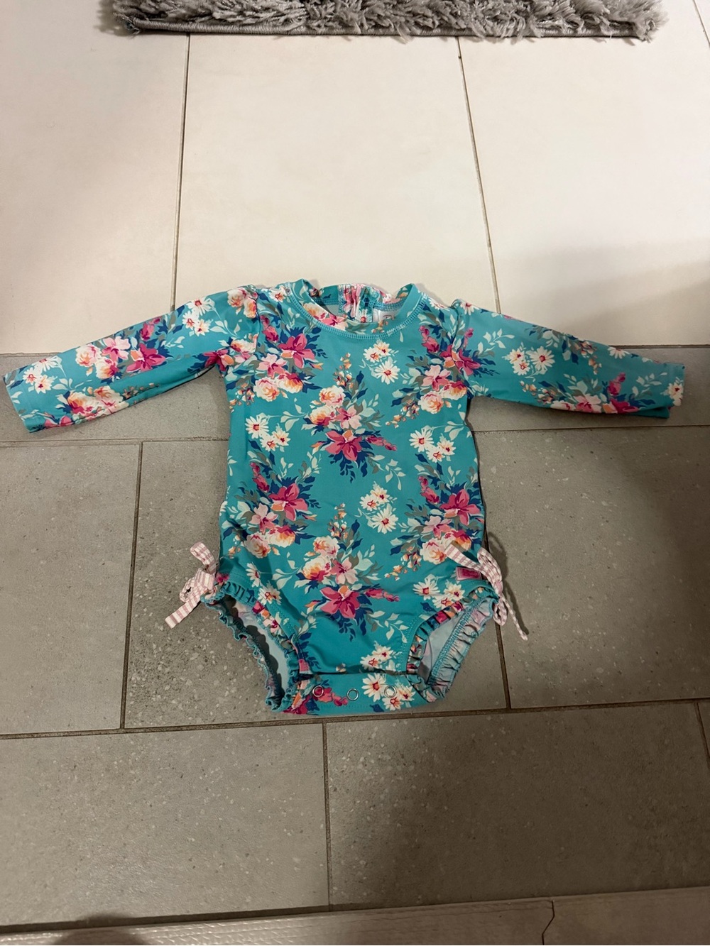 Ruffle butts floral one piece